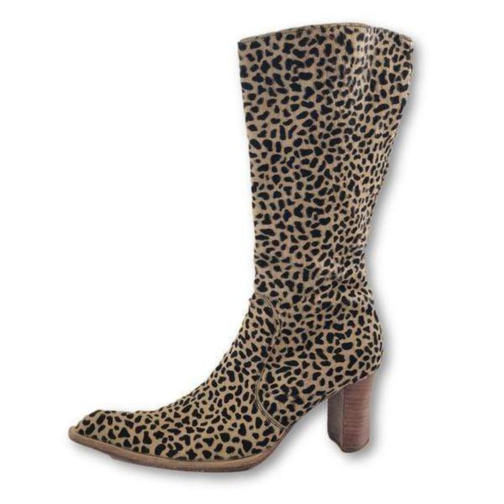 Elle Leopard Print Knee Boots
